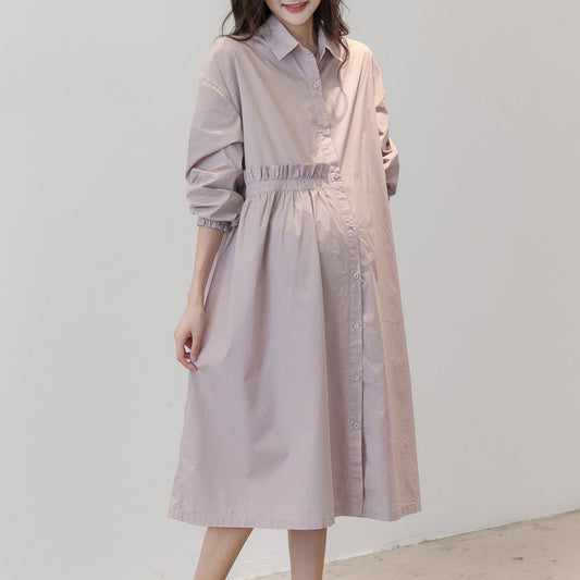 Trendy Mauve Midi Maternity Skirt Dress
