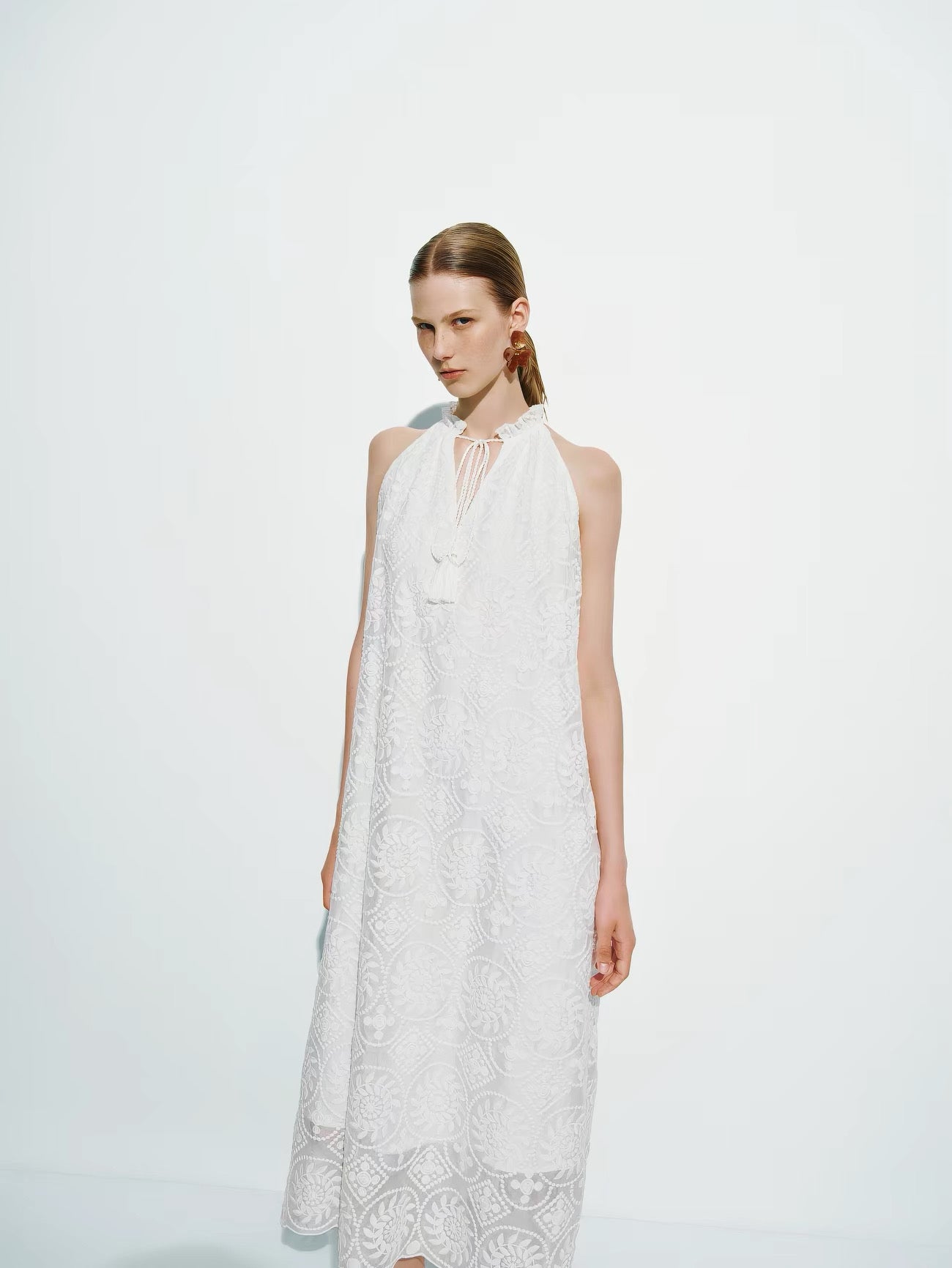 Vivienne Embroidered Lace Maxi Dress