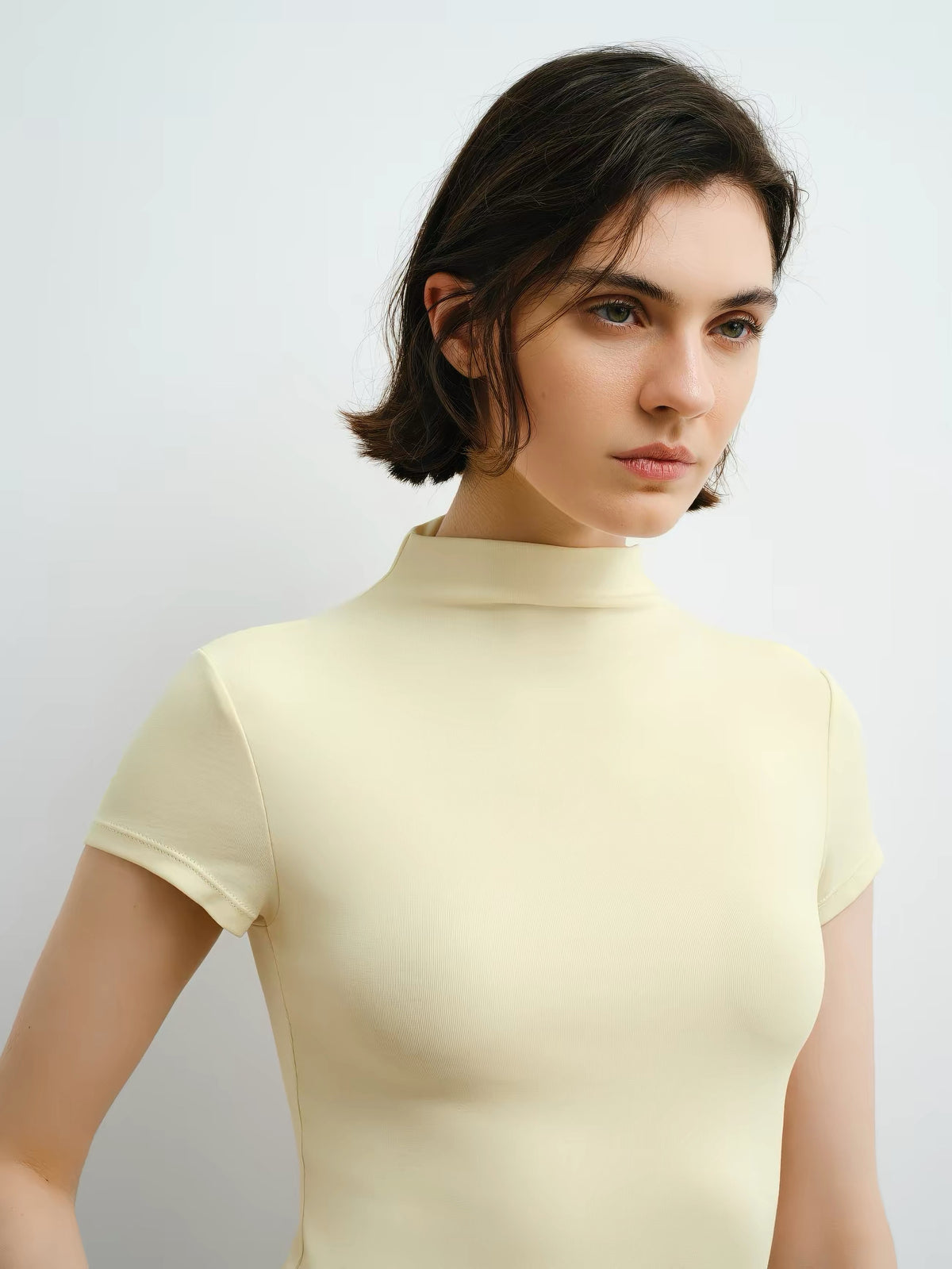 Tessa Modal Mock-Neck Top Off White