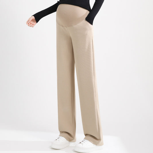 Chenille Maternity Palazzo Pants Light Coffee