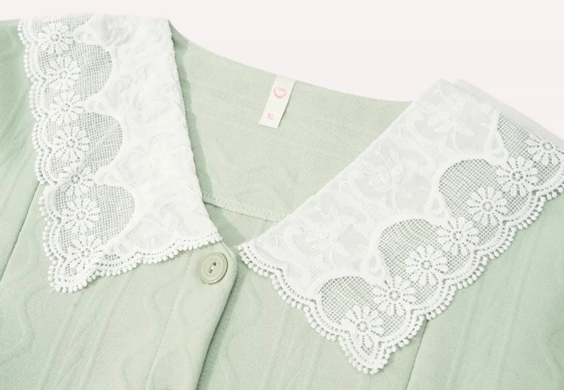 Bean Green Maternity Nursing Pajamas Set