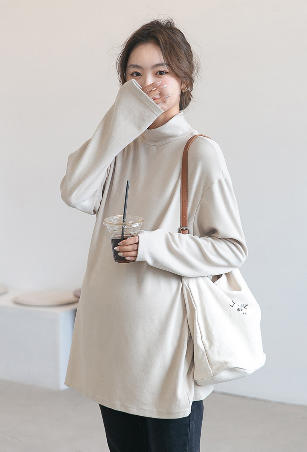 Cozy Turtleneck Maternity Tee