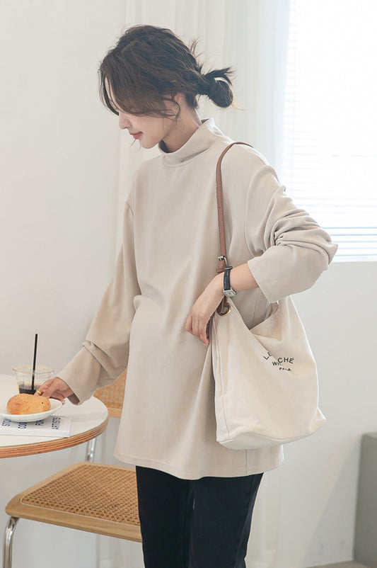 Cozy Turtleneck Maternity Tee