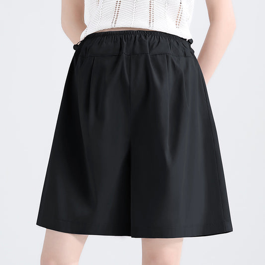 Loose Fit Ice Silk Maternity Bermuda Shorts