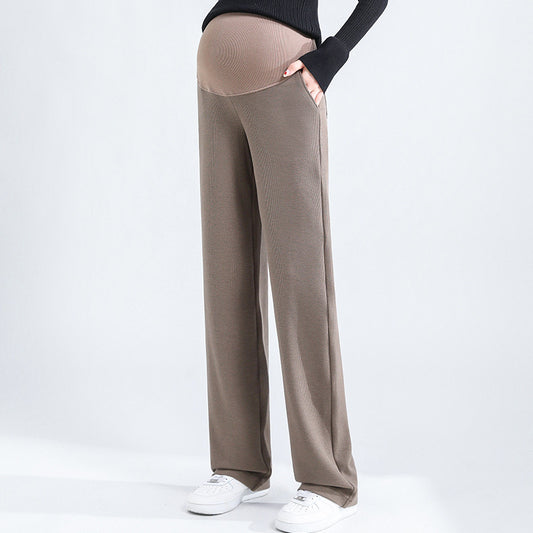 Chenille Maternity Palazzo Pants Khaki