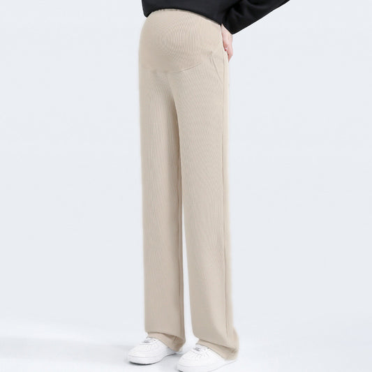 Chenille Maternity Palazzo Pants Beige