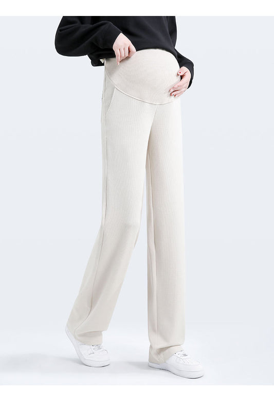 Chenille Maternity Palazzo Pants Beige