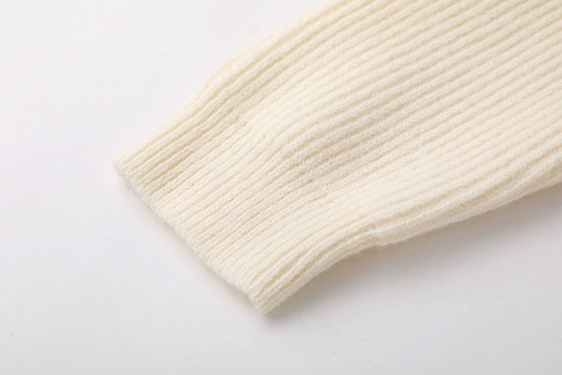 Elegant Ivory Maternity Sweater Dress