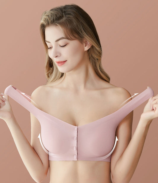 Maternity & Nursing Seamless Front Open Buckle Bra