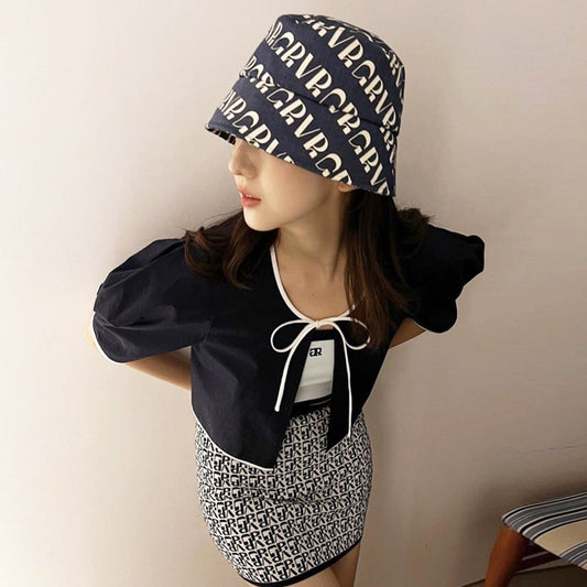 GROVE 22Contrasting-trim Cotton Top