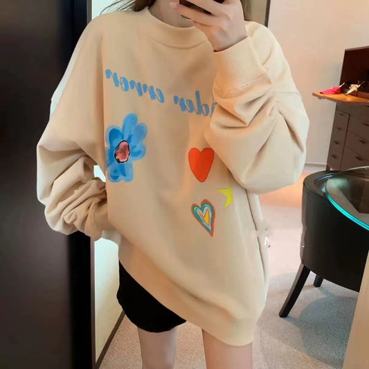 ADER EOFFOR Playful Hearts & Flowers Maternity Sweatshirt