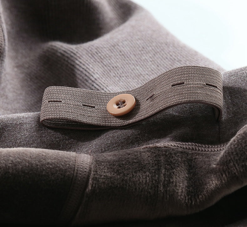 Thick Fleece-Lined Maternity Footed Tights