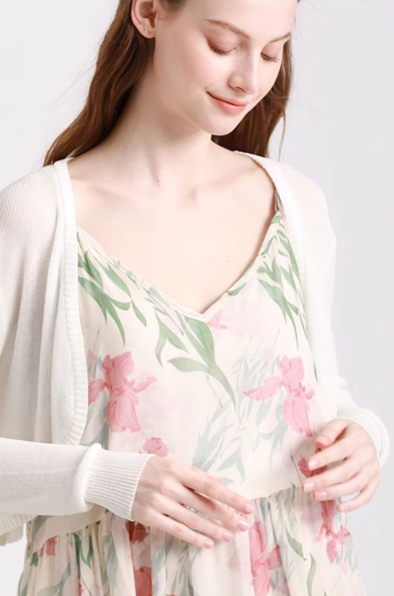 Blossom Maxi - Floral Sundress & Cardigan Set