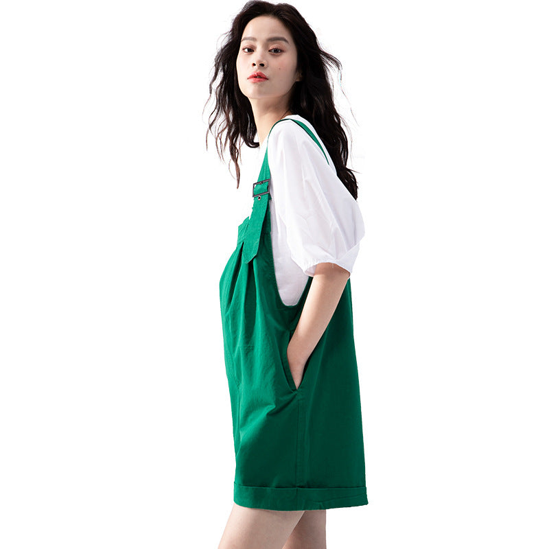 Cotton Loose Wide Leg Short Overall Romper