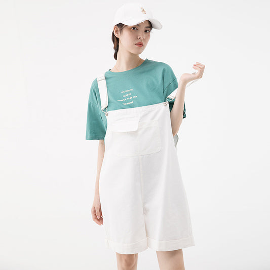 Cotton Loose Wide Leg Short Overall Romper