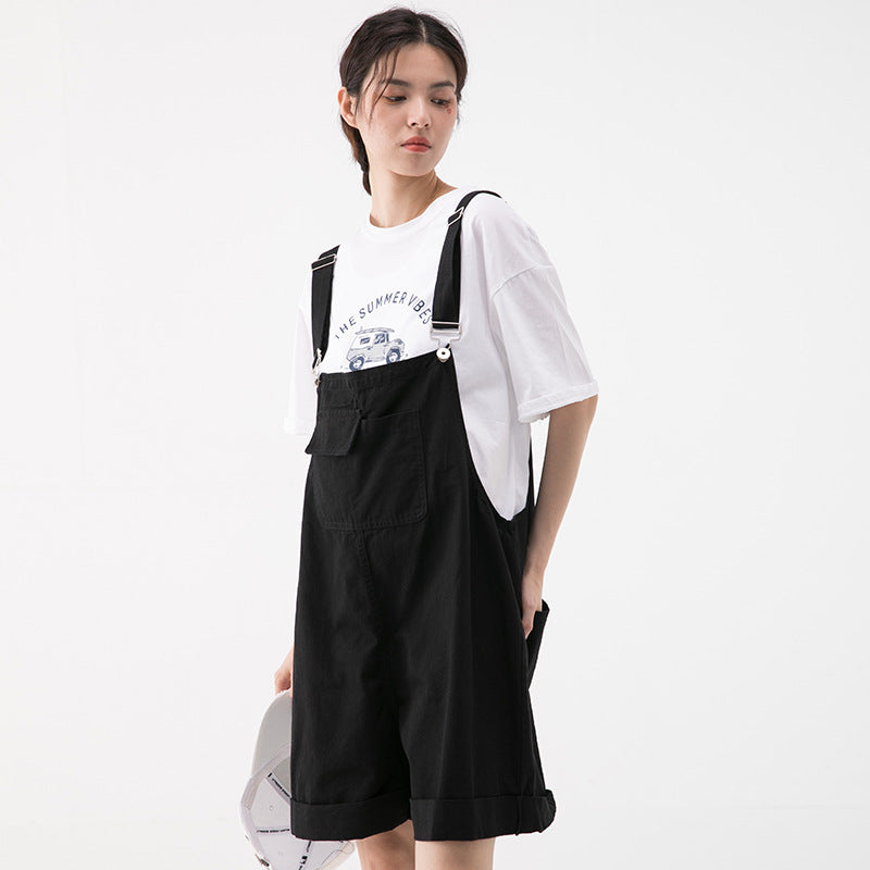Cotton Loose Wide Leg Short Overall Romper