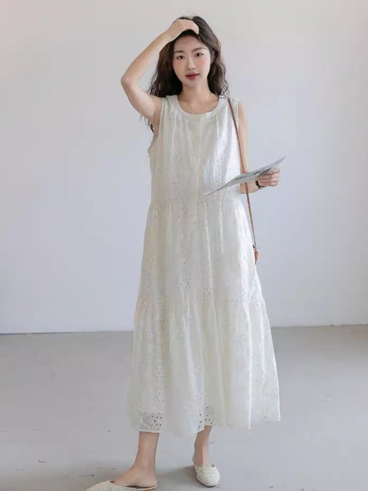 Summer Lace Sleeveless Maternity Dress