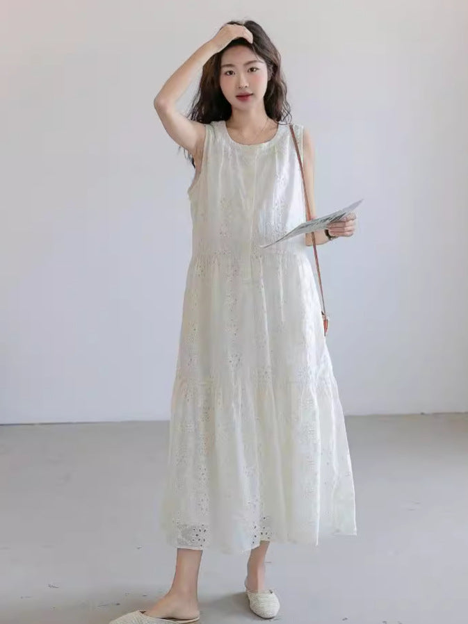 Summer Lace Sleeveless Maternity Dress