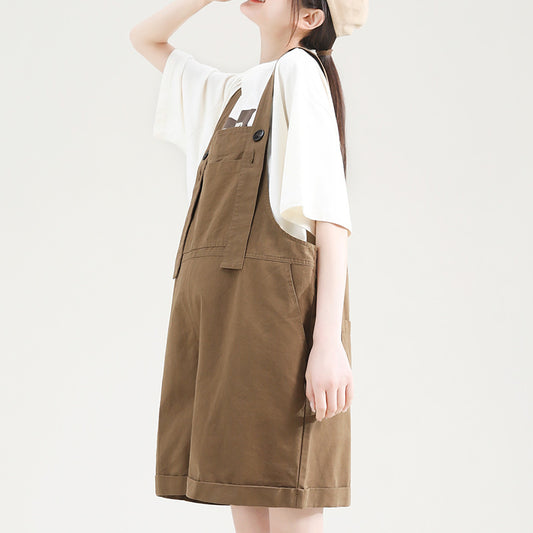 Adjustable Casual Loose Wide Leg Short Overall