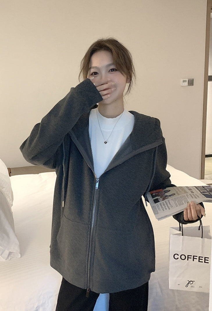 Zip-Up Maternity Hoodie Jacket