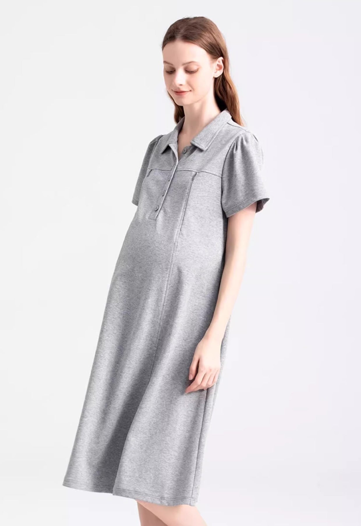 Short Sleeve A-Line Nursing Dress