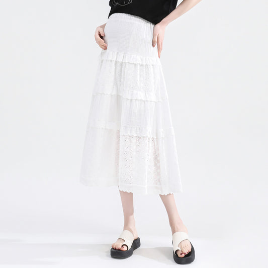 White Tiered Cake Skirt Two-Piece Set
