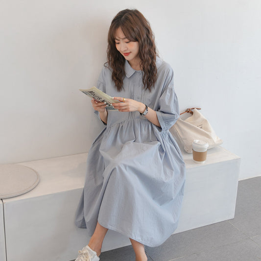 Breezy Blue Maternity Midi Dress