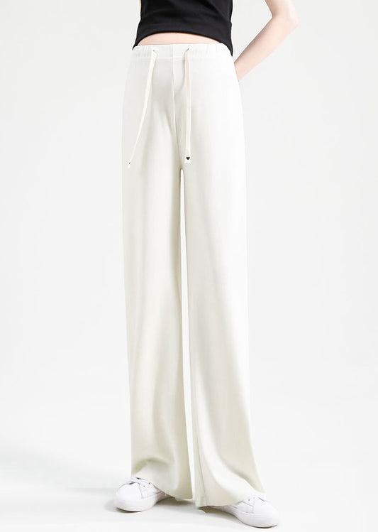 Maternity Drawstring Straight-Leg Pants White