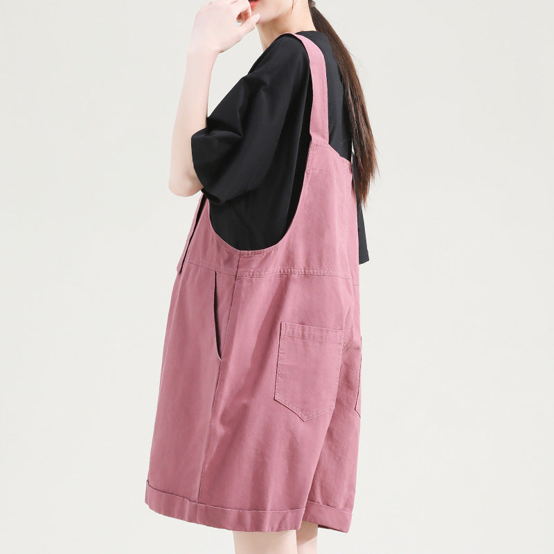 Adjustable Casual Loose Wide Leg Short Overall