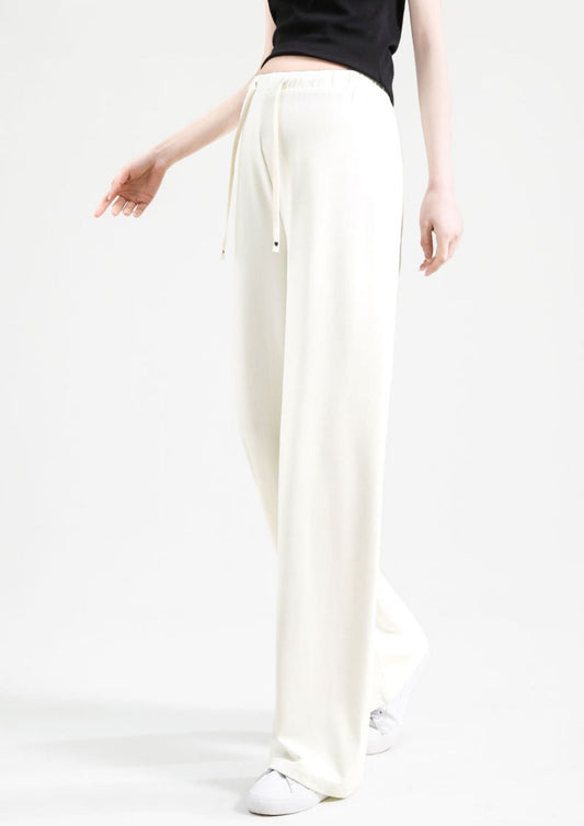 Maternity Drawstring Straight-Leg Pants White