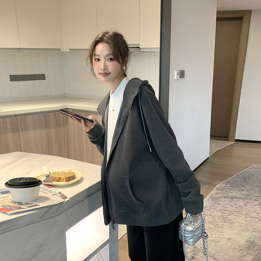 Zip-Up Maternity Hoodie Jacket