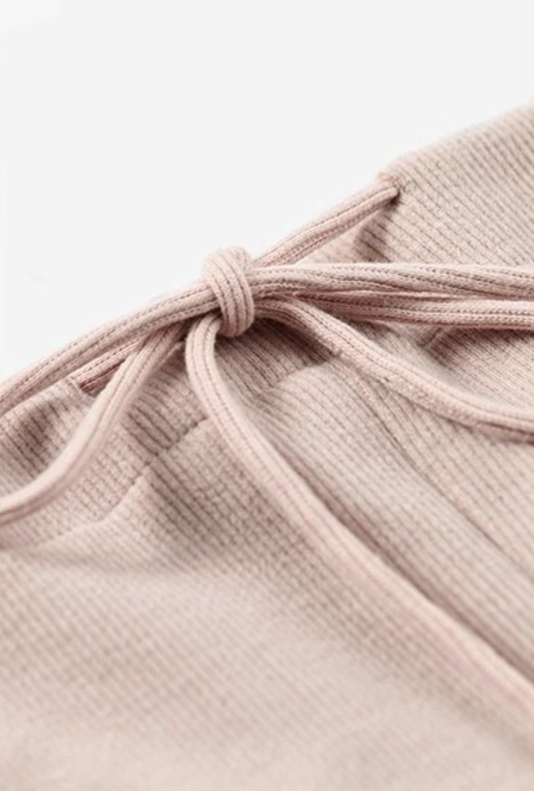 Velvet-Lined Maternity Palazzo Pants Oatmeal