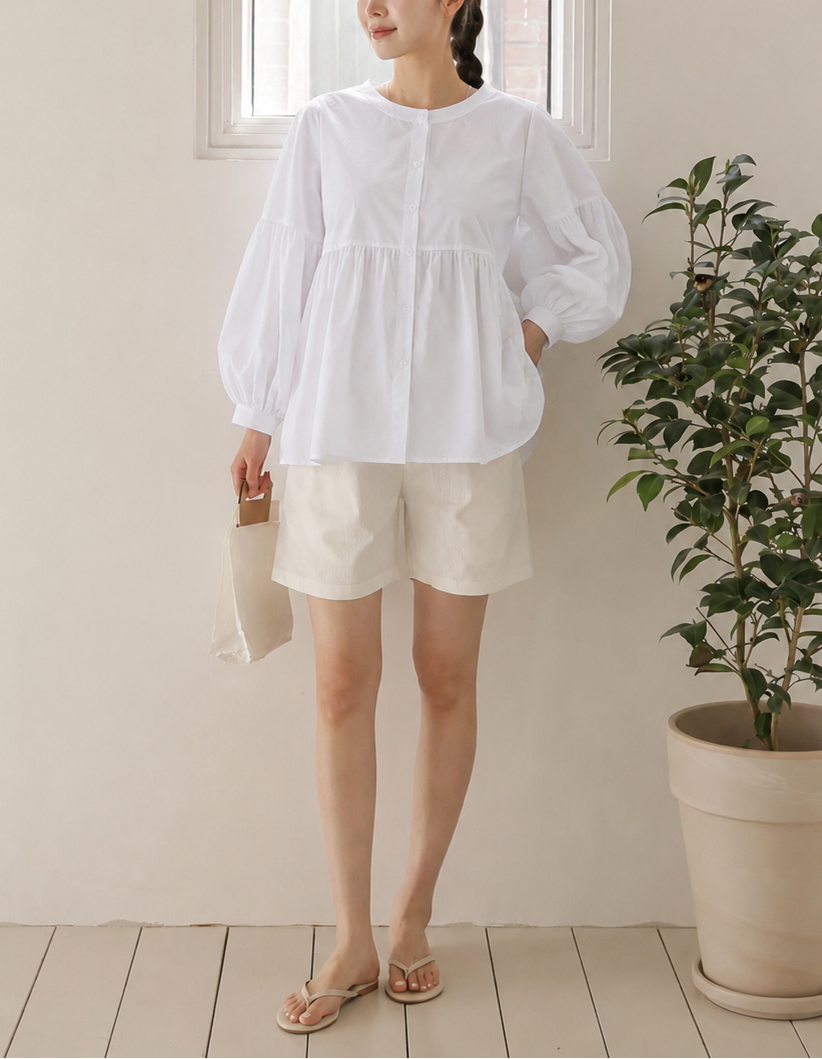 Casual Chic Maternity Blouse with Button Front