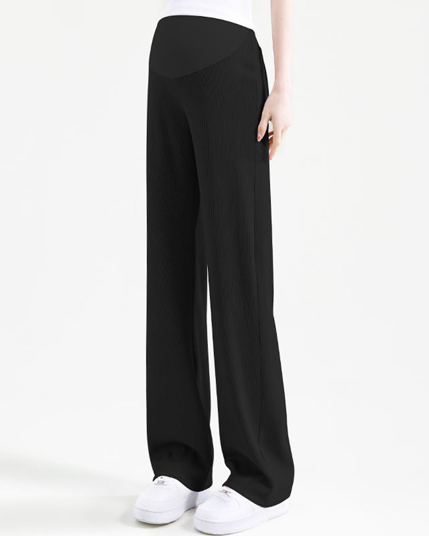 Over Bump Straight Leg Cotton Silk Pants