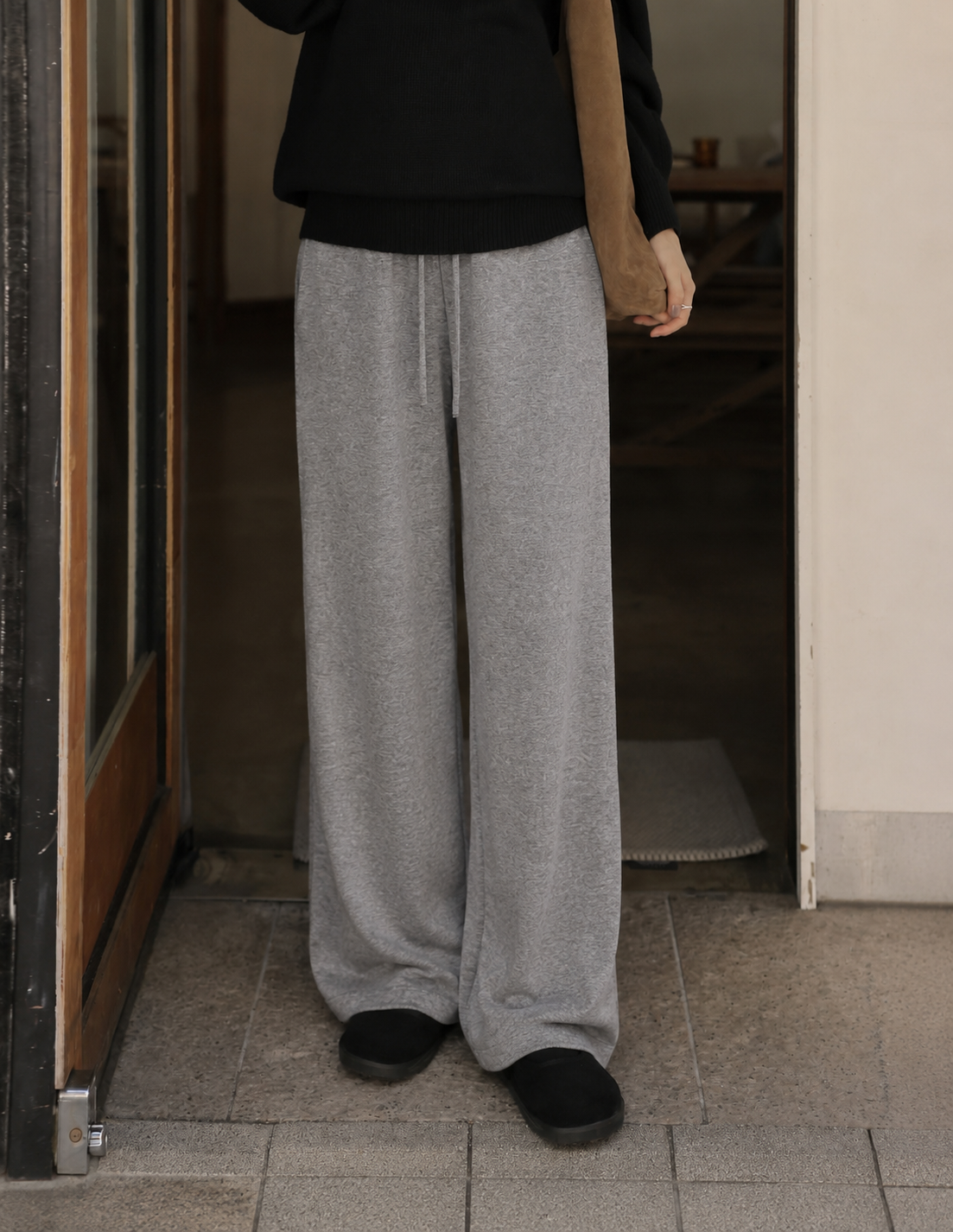 Fləfē Wide Leg Pants Light Grey