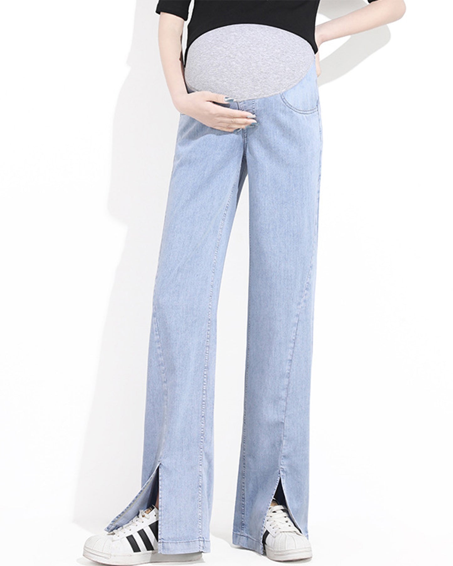 Front Slit Jeans Cool Summer