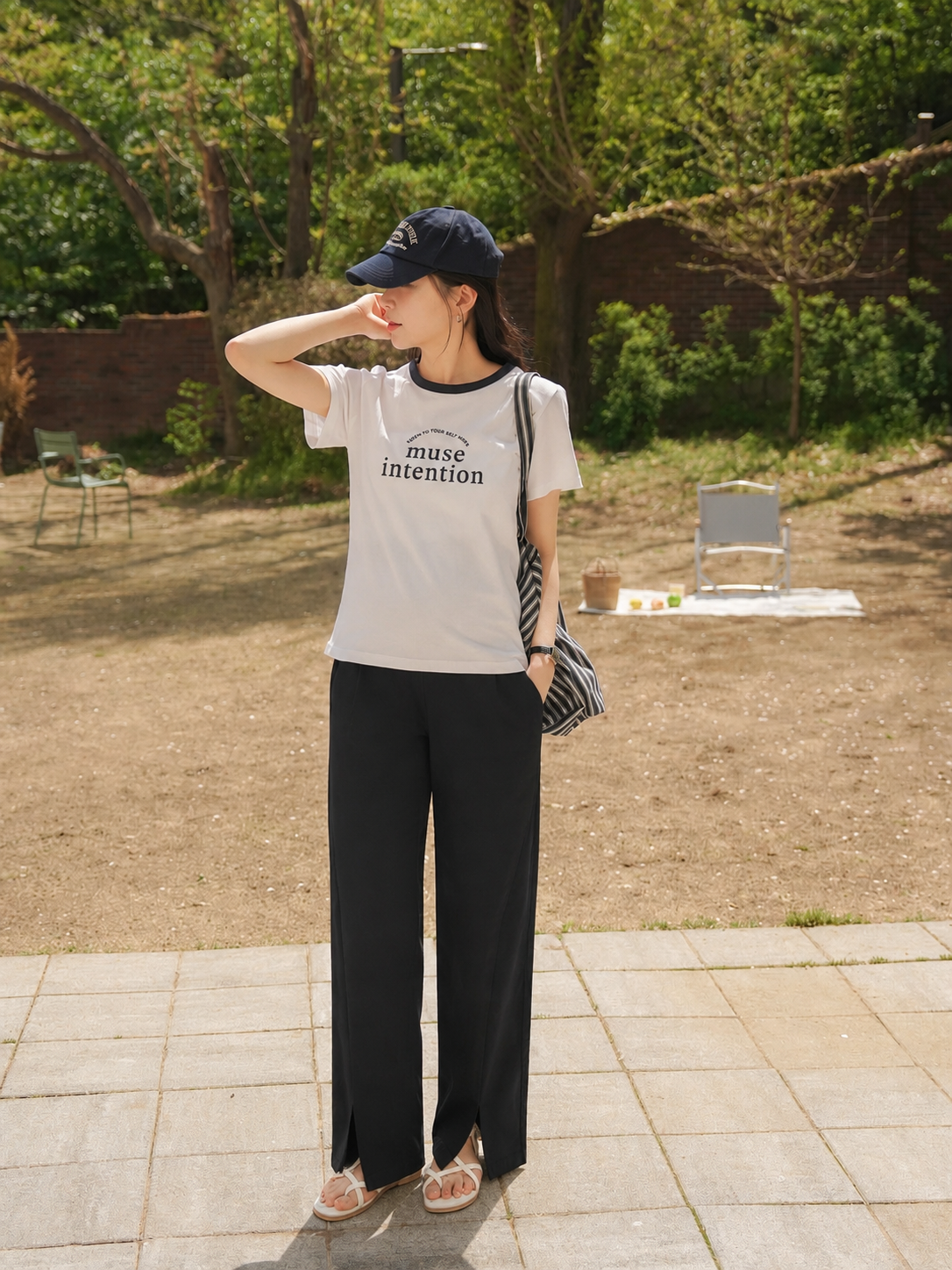 Front Slit Jeans Cool Summer Black