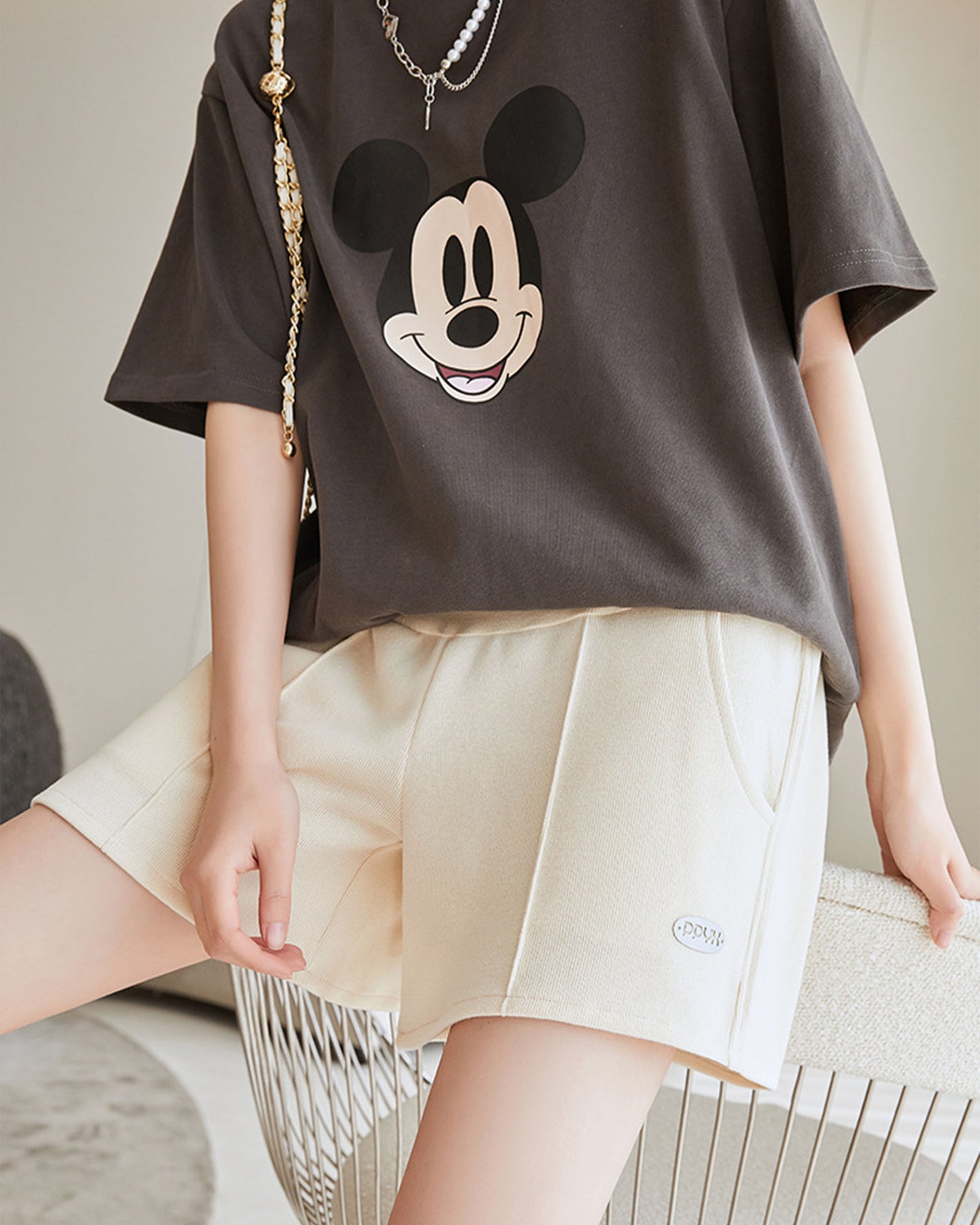 Causal Cotton Ribbed Shorts