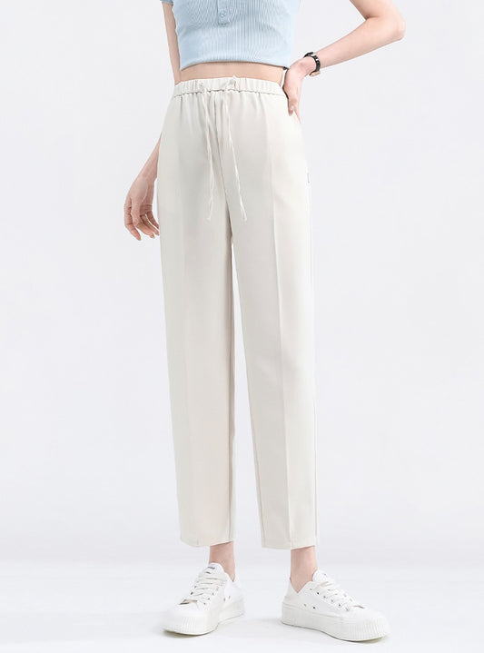 Loose-Fit Drawstring Straight-Leg Pants