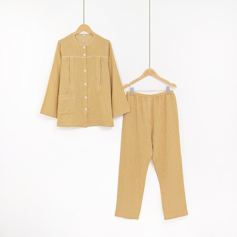 Maternity & Nursing Side Seamless Double Gauze Pajamas