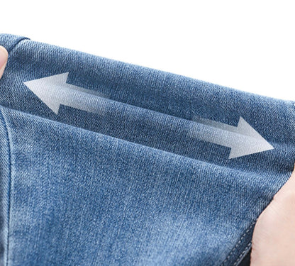 Straight Leg Denim with Raw Cut