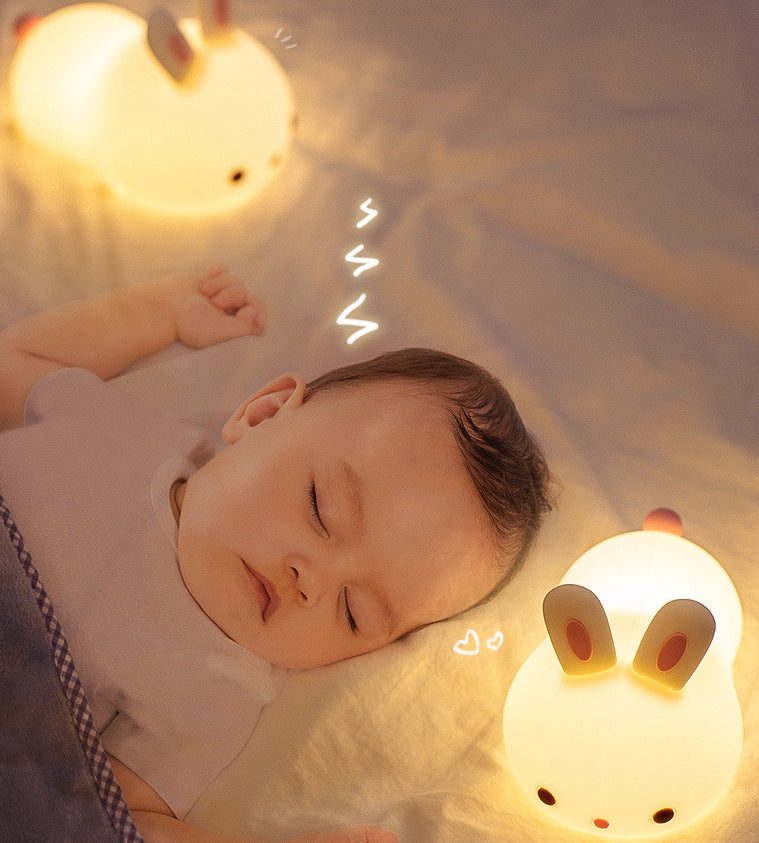 Bunny Nursery Night Light for Breastfeeding Baby, Rechargeable, colour changing