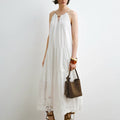 Lucia Broderie-Hem Cotton Maxi Dress
