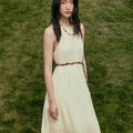 Lyra Crinkle Halter Maxi Dress Cream