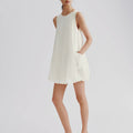 Cora Utility A-Line Mini Dress White