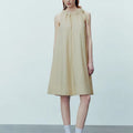 Alina Gathered-Neck Cotton Dress