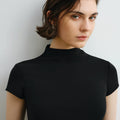 Tessa Modal Mock-Neck Top Black