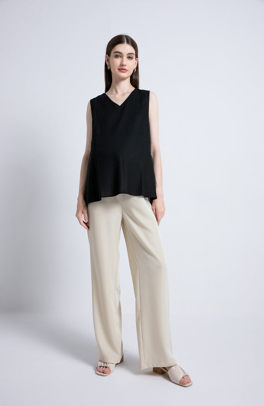 Elegant Black Sleeveless Blouse