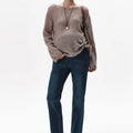 Mila Cropped Straight-Leg Jeans Dark Blue