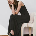 Arden Stretch-Cotton Maxi Dress Black